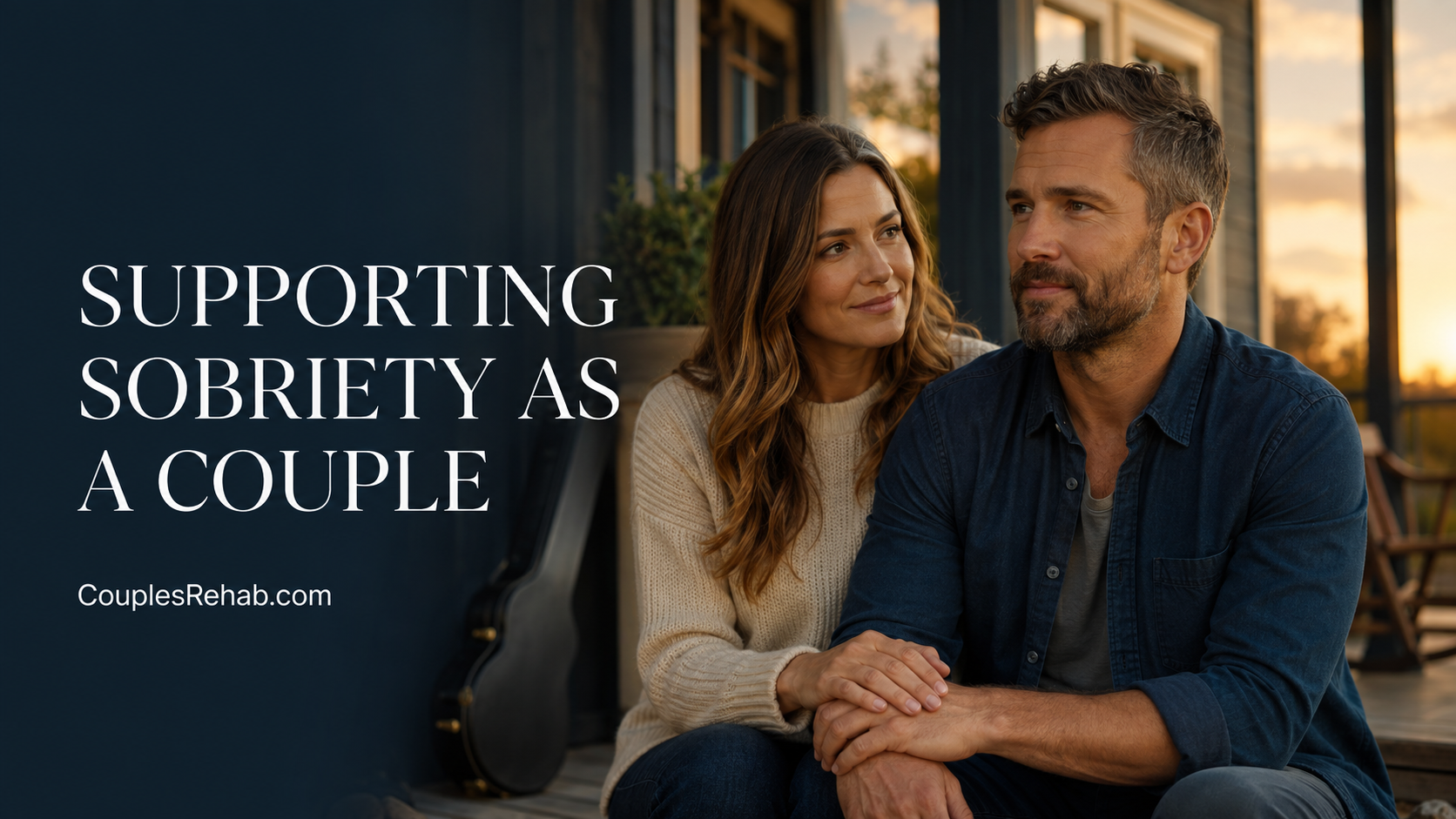 Couple supporting each other through sobriety and recovery from alcohol addiction